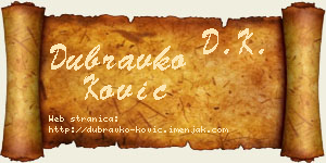 Dubravko Ković vizit kartica